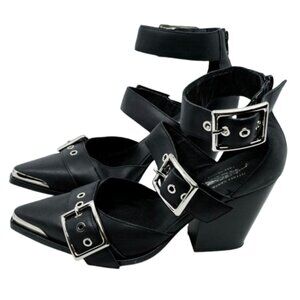 Free People X Jeffrey Campbell~Hendrix Heels~ Black Leather Shoes Size 9
